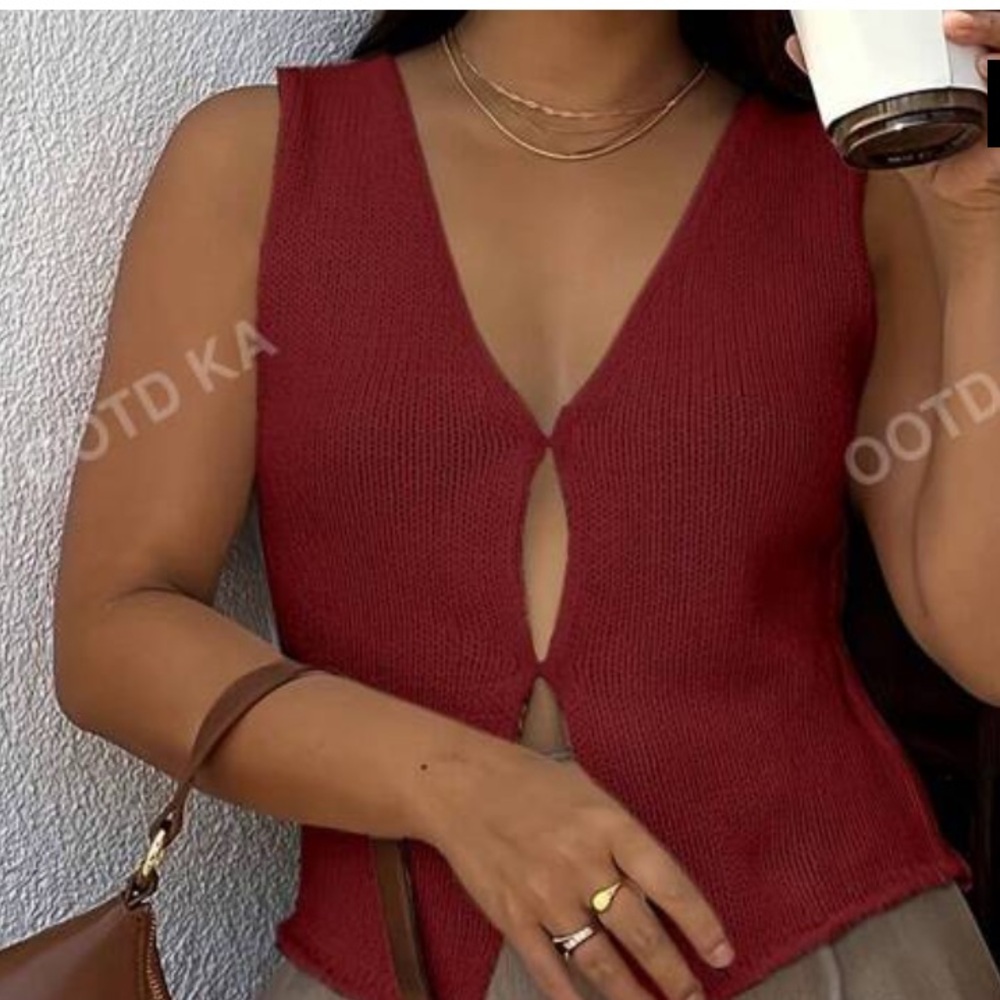 V neck knitted top